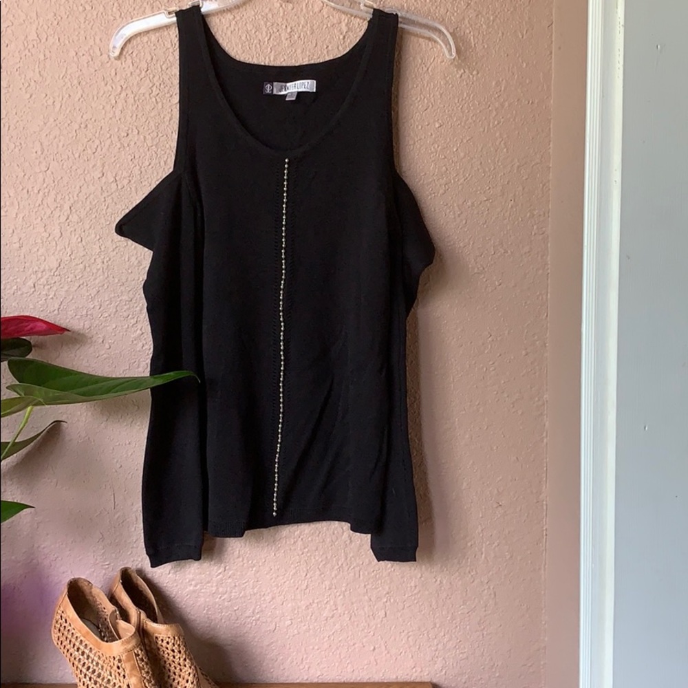 Jennifer Lopez long sleeve w slitted shoulder